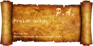 Preidt Arion névjegykártya